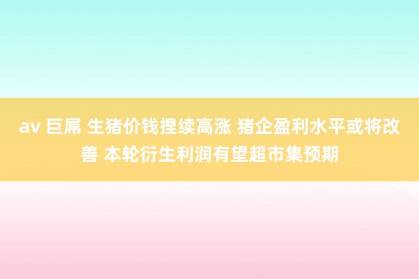 av 巨屌 生猪价钱捏续高涨 猪企盈利水平或将改善 本轮衍生利润有望超市集预期