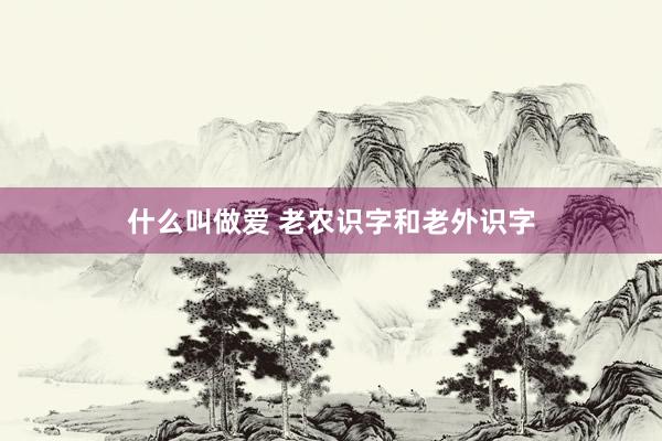 什么叫做爱 老农识字和老外识字