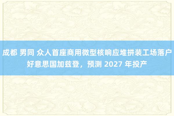 成都 男同 众人首座商用微型核响应堆拼装工场落户好意思国加兹登，预测 2027 年投产