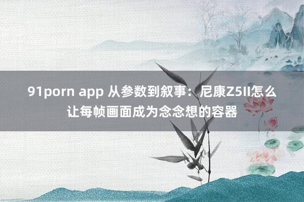 91porn app 从参数到叙事：尼康Z5II怎么让每帧画面成为念念想的容器