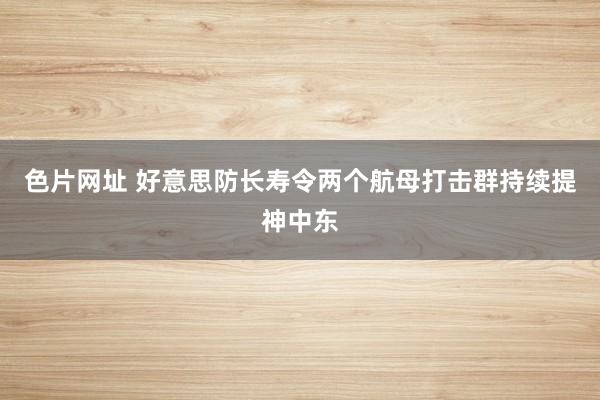 色片网址 好意思防长寿令两个航母打击群持续提神中东