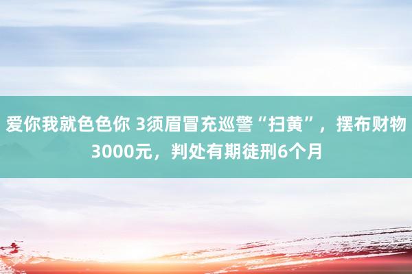 爱你我就色色你 3须眉冒充巡警“扫黄”，摆布财物3000元，判处有期徒刑6个月