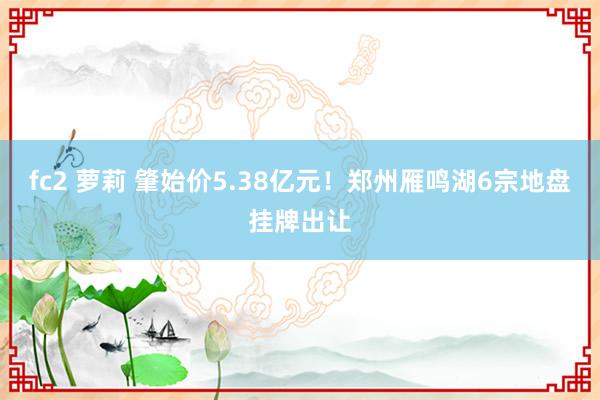 fc2 萝莉 肇始价5.38亿元！郑州雁鸣湖6宗地盘挂牌出让