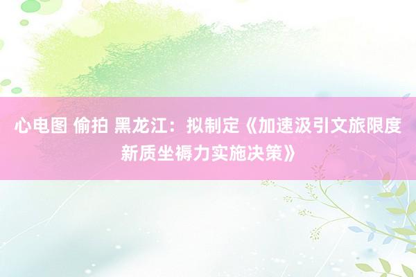 心电图 偷拍 黑龙江：拟制定《加速汲引文旅限度新质坐褥力实施决策》